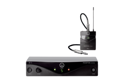 PERCEPTION WIRELESS 45 INSTR SET BD A FREQUENCY AGILE WIRELESS MIC SYSTEM INCLUDING SR45 STATIONARY RECEIVER, PT45 POCKET TRANSMITTER,